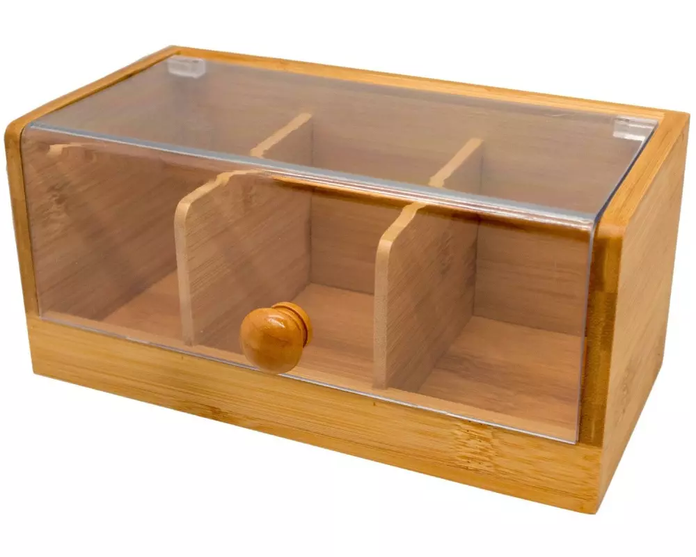 Nerthus Teebeutel-Box Transparent/Braun