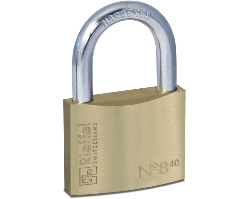 RIEFFEL SWITZERLAND Vorhängeschloss Nr.8 40mm 8/40 SB Messing