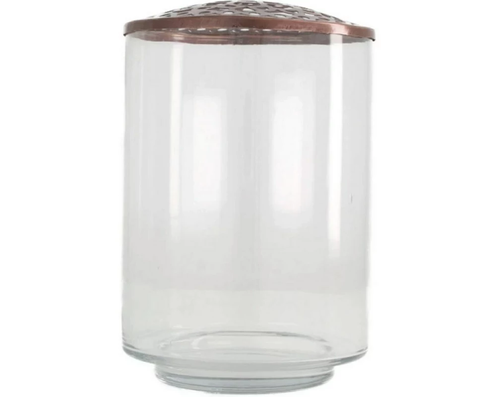 CHALET Chalet Vase Glas mit Deckel 13 cm, Transparent