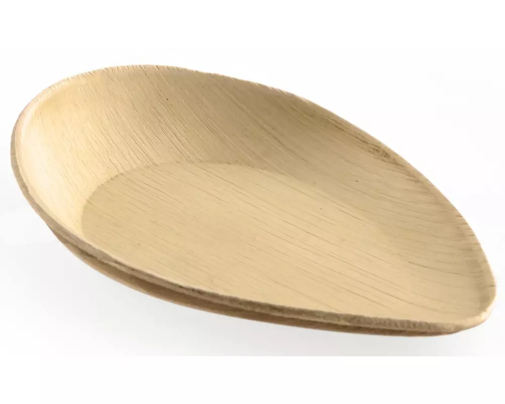 Sier Einwegteller Palm 10.8 cm x 17 cm, 20 Stück, Hellbraun