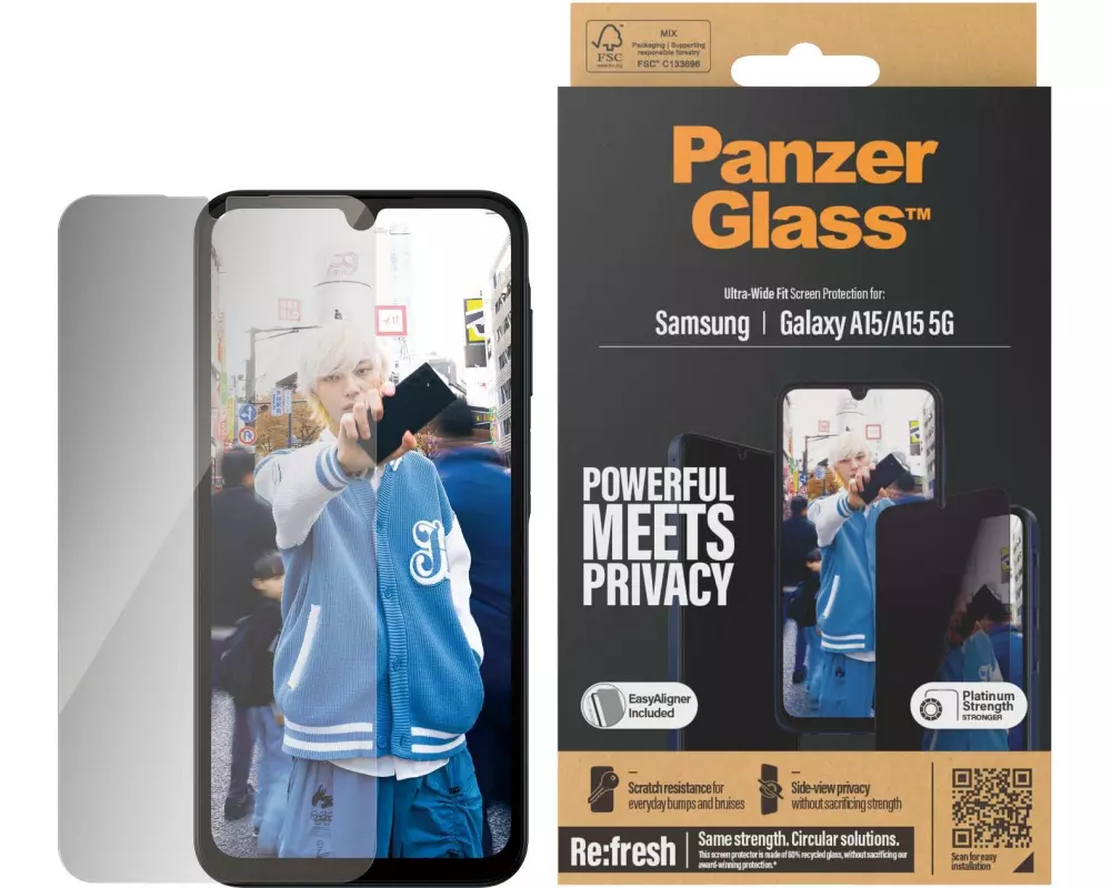 Panzerglass Displayschutz Ultra Wide Fit Privacy Galaxy A15 / A15 5G