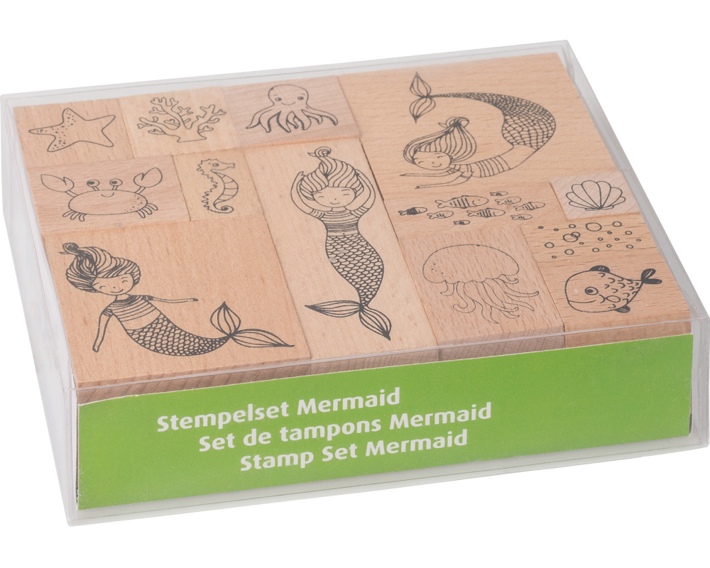 HEYDA Stempel-Set Mermaid 12x10x3cm 204888678 braun 10-teilig