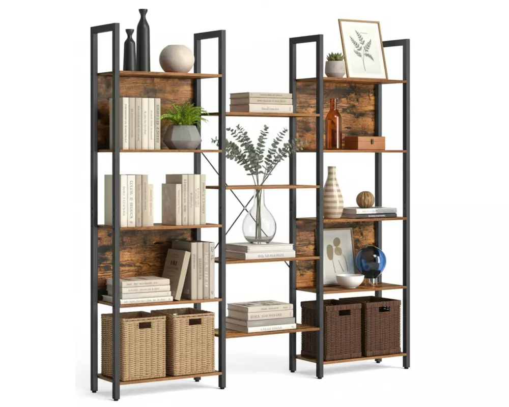 relaxdays Regal Industrial mit 14 Ablagen 166 x 158 x Dunkelbraun