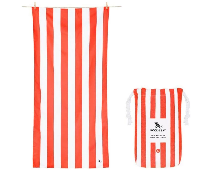 Dock & Bay Strandtuch Cabana L, Rot, Weiss