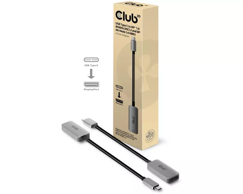 Club 3D Adapter USB Type C – DisplayPort 1.4