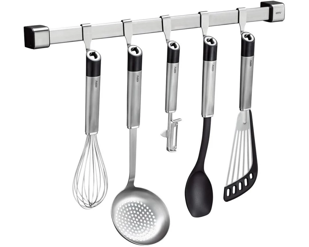 GEFU Küchenutensilienhalter Smartline Schwarz/Silber, 50 cm