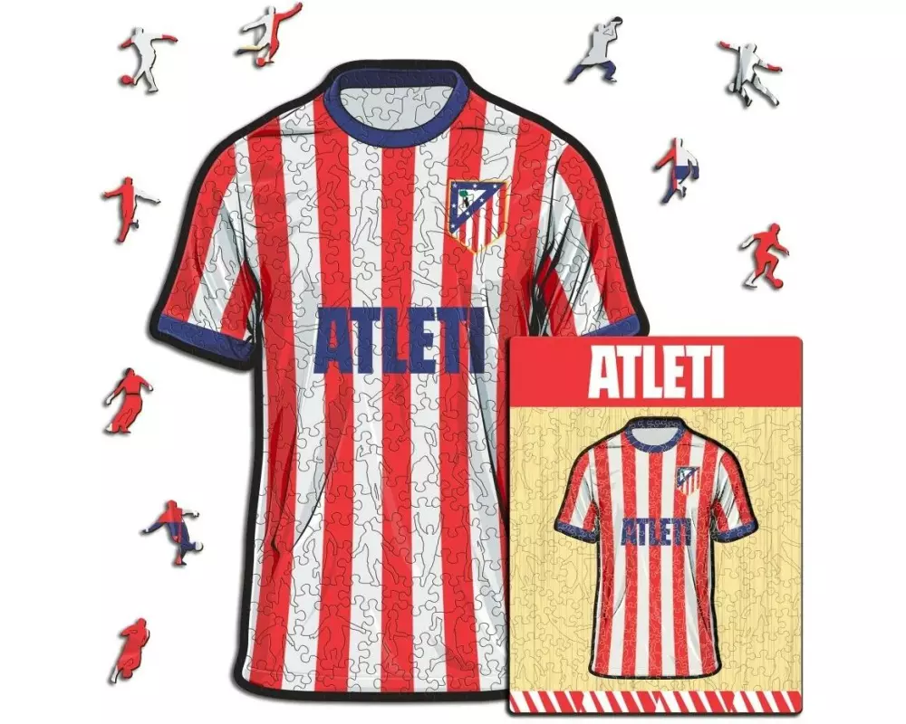 Iconic Puzzle Holz-Puzzle Atletico Madrid Trikot S, 150 Teile