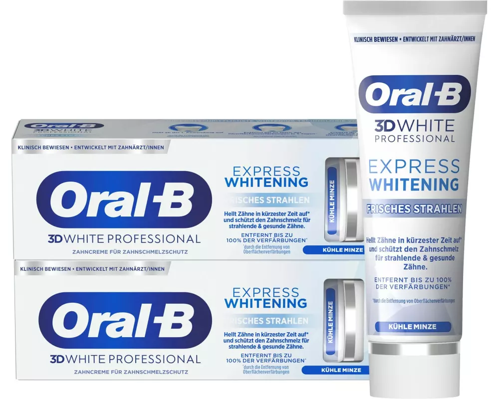 Oral-B Zahnpasta 3D White Professional Express Whitening 2 x 75 ml
