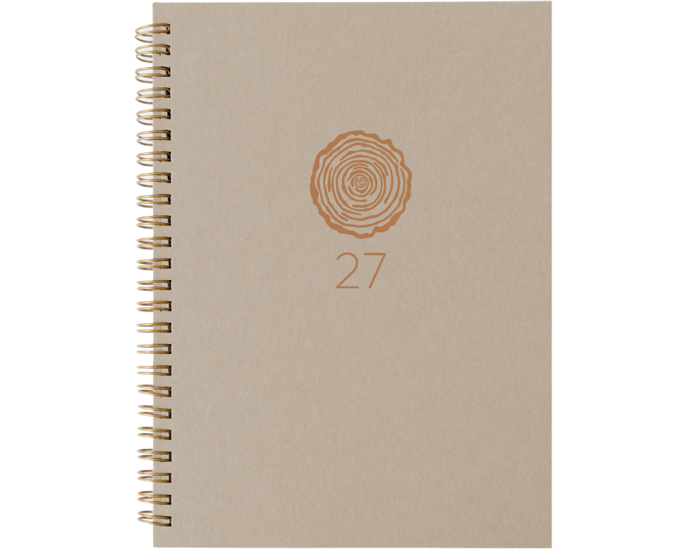 Biella Geschäftsagenda Dispo Term Natural Wire-O Blume, 2027, Beige