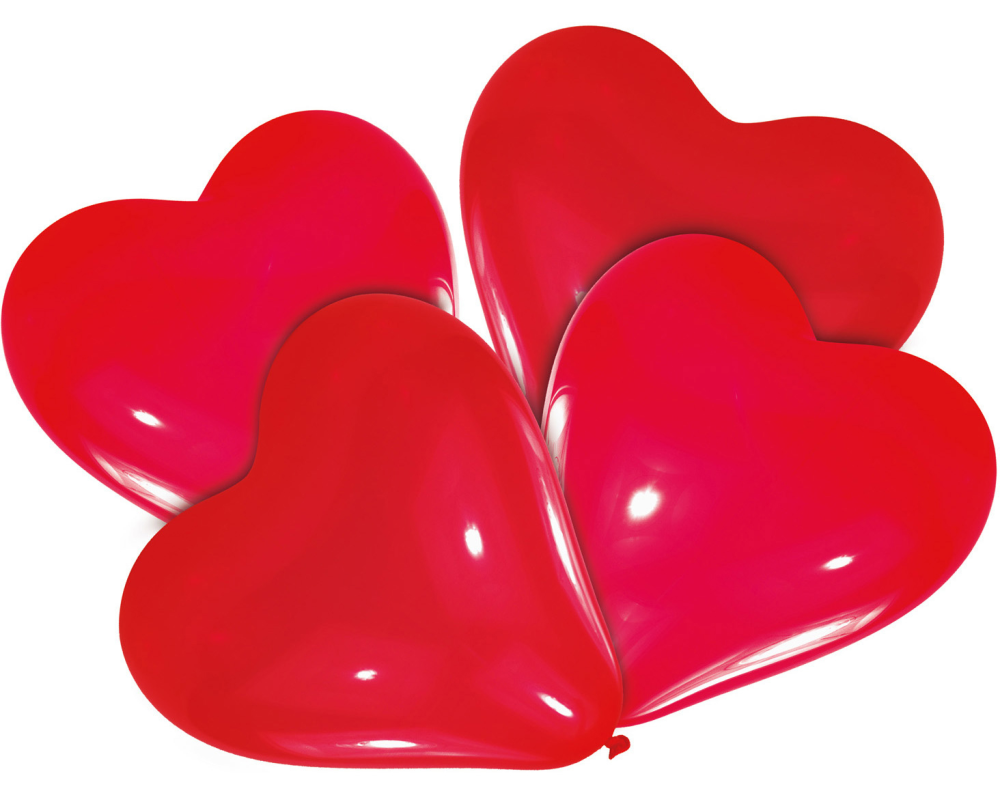 NEUTRAL Herzluftballons 6439 4 Stück