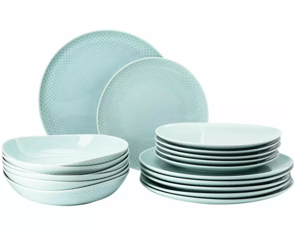 Rosenthal Speiseteller Junto Opal Green, Set 18-teilig
