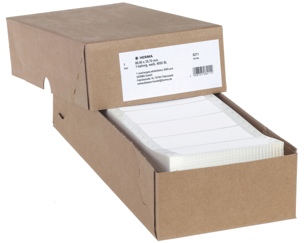 HERMA Computeretiketten 88,9x35,7mm 8211 weiss 4000 St./1 Bahn