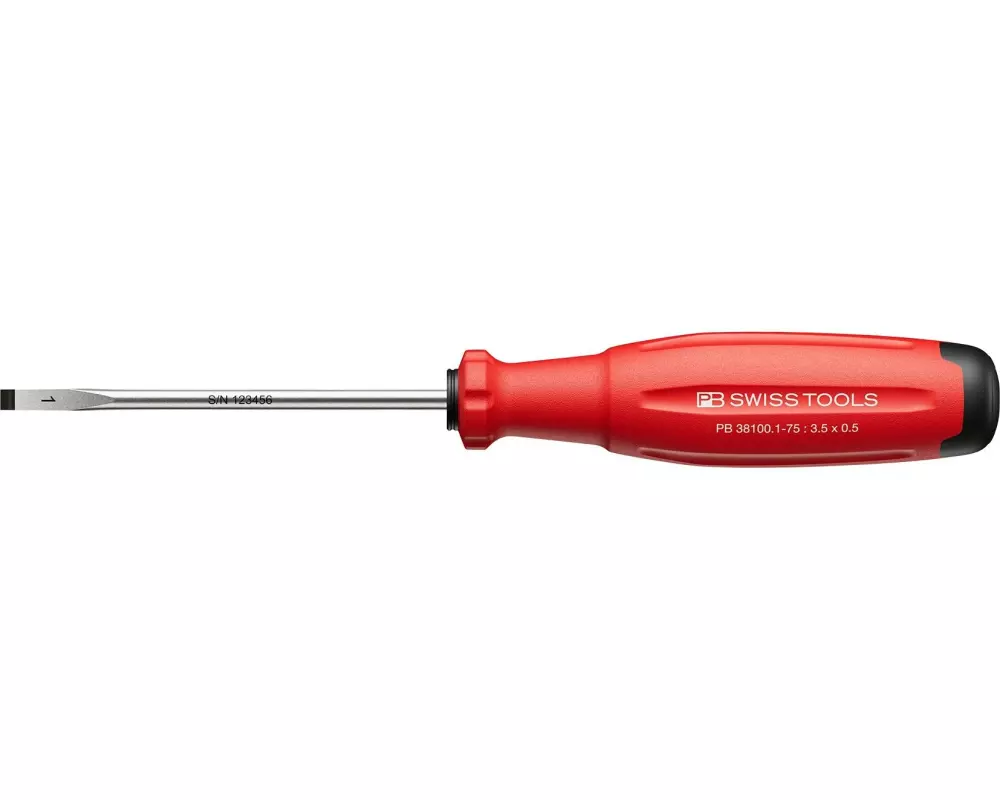 PB Swiss Tools Schlitz-Schraubenzieher SwissGrip Evo PB 38100.1-75 rot