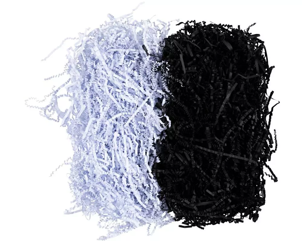 Creativ Company Papier-Füllmaterial 25-30 cm x 3 mm, 100g, Schwarz-Weiss