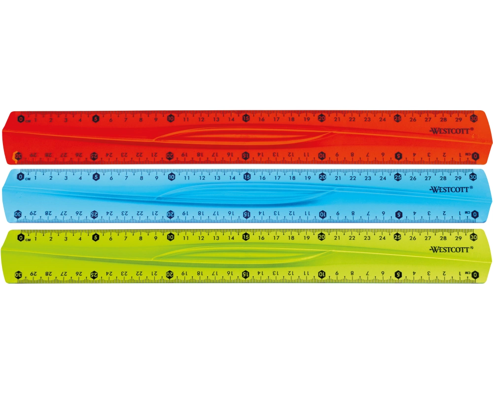 WESTCOTT Lineal, flexibel E-10222 00 30cm blau/rot/grün