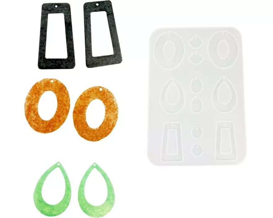 Reslin Giessform Silikon Ohrringe