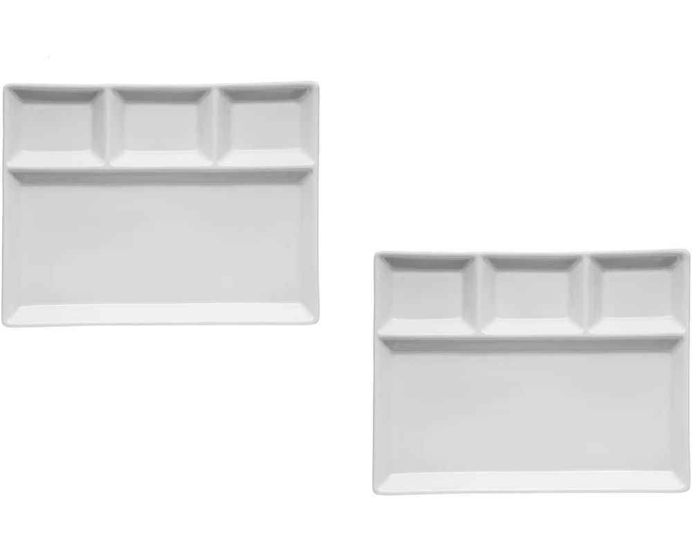 Mäser Fondue-Teller eckig 2 Stück, Weiss