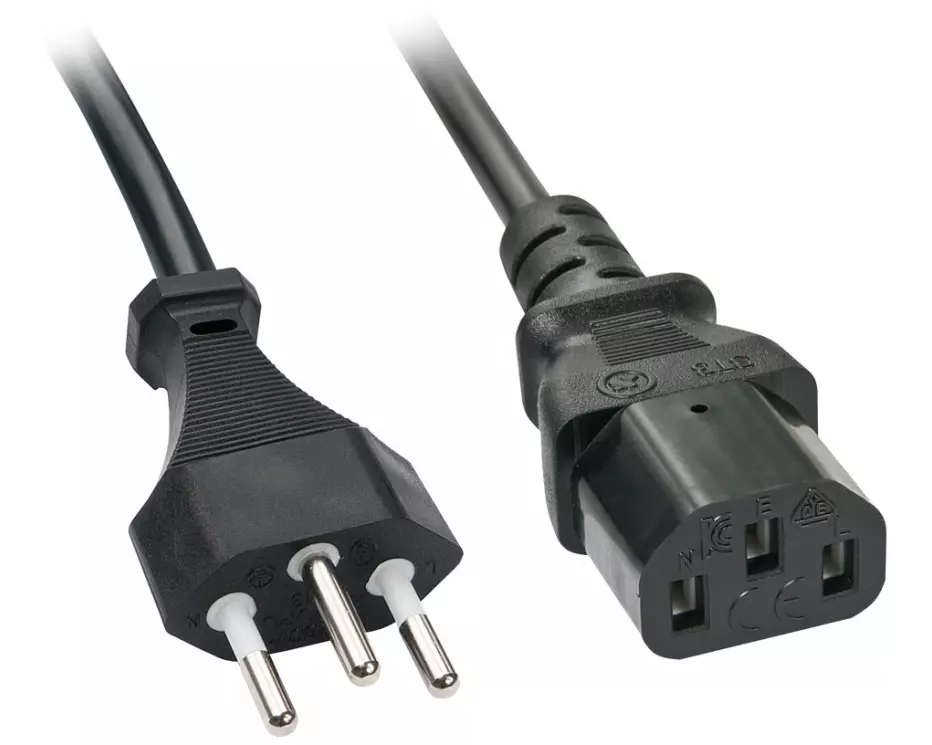 LINDY IEC-Mains lead 2m Swiss Plug to IEC C13