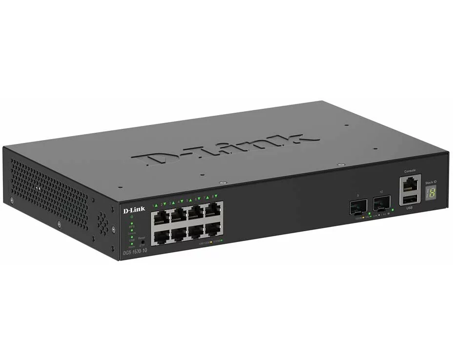 D-Link DGS-1530-10 Managed L2 Gigabit Ethernet (10/100/1000) Schwarz