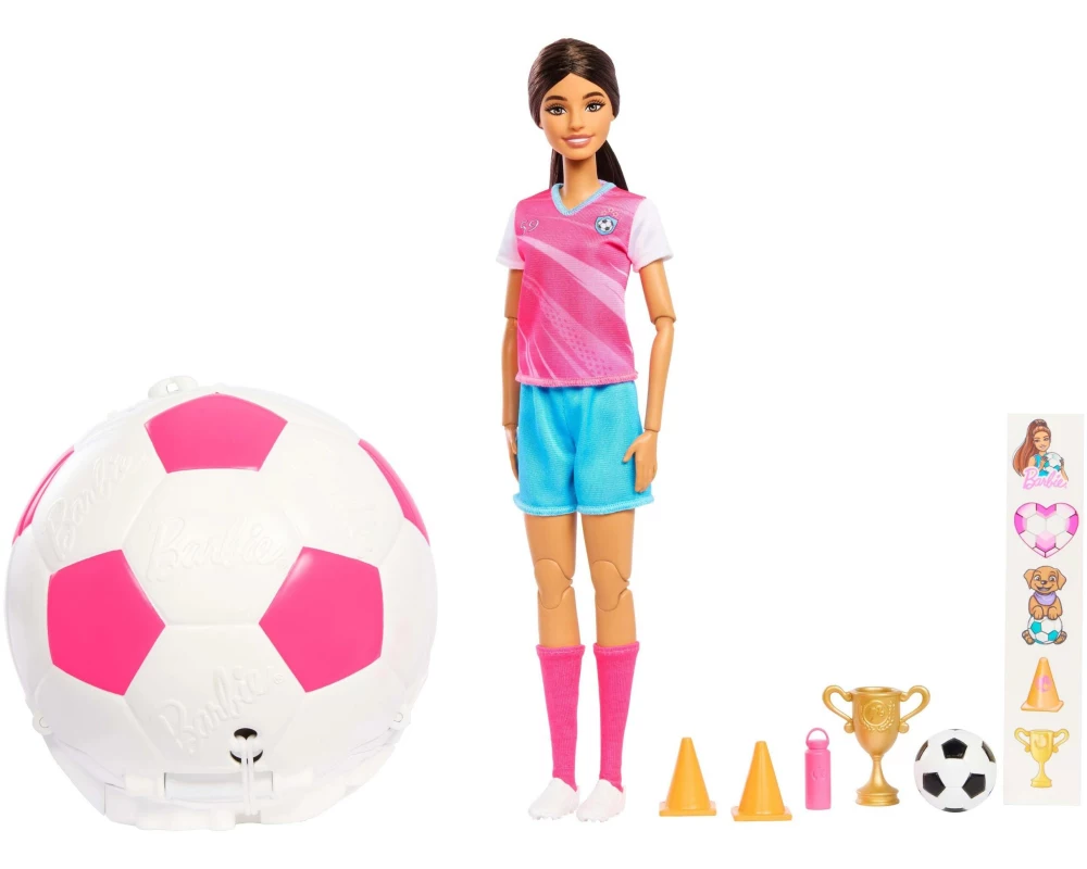 Barbie Barbie Team Barbie Roll & Reveal Fussballspielerin-Puppe