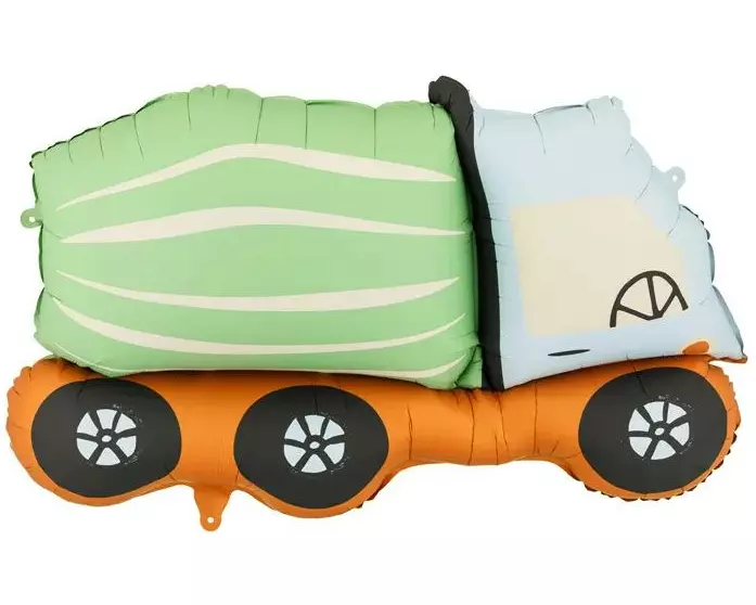 Partydeco PartyDeco Folienballon Betonmischer Mehrfarbig/Gelb/Grau