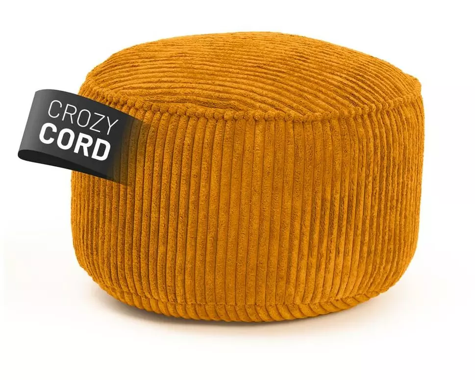 Lumaland Hocker Pouf Cord 50 l, Senfgelb