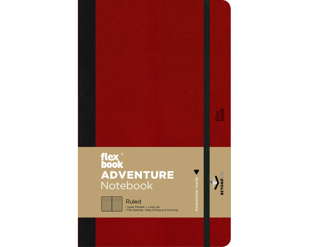 Flexbook Adventure Notebook 13 x 21 cm, Liniert, Red