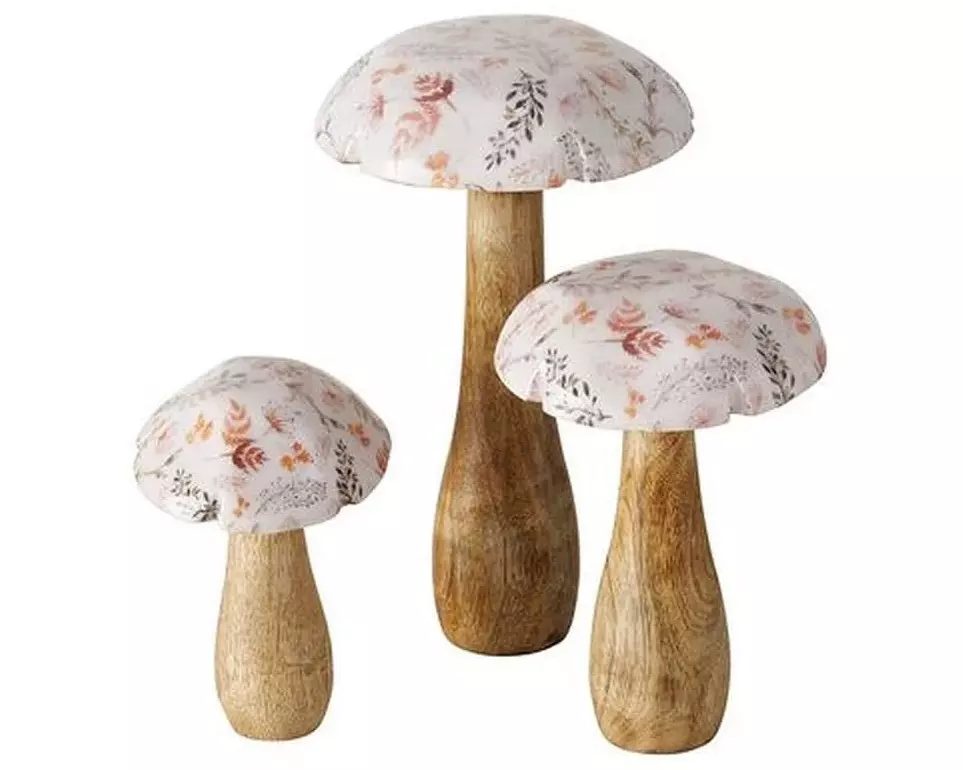 Boltze Aufsteller Albert 3 Stück Pilze, Mehrfarbig/Nature