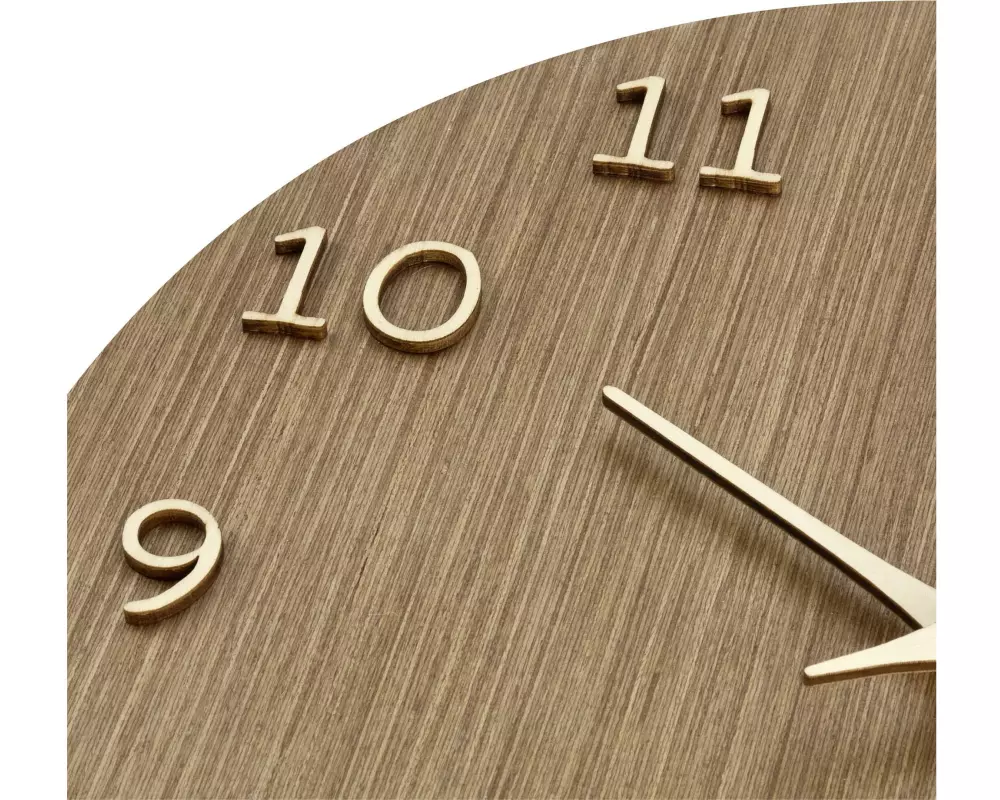 TFA Dostmann Analoge Wanduhr aus Holz Dunkelbraun
