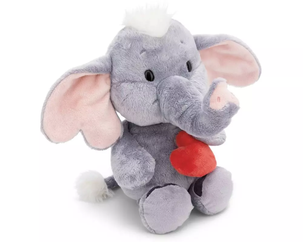 Nici Green Kuscheltier Love Elefant mit Magnet Herz 23 cm, Dunkelgrau