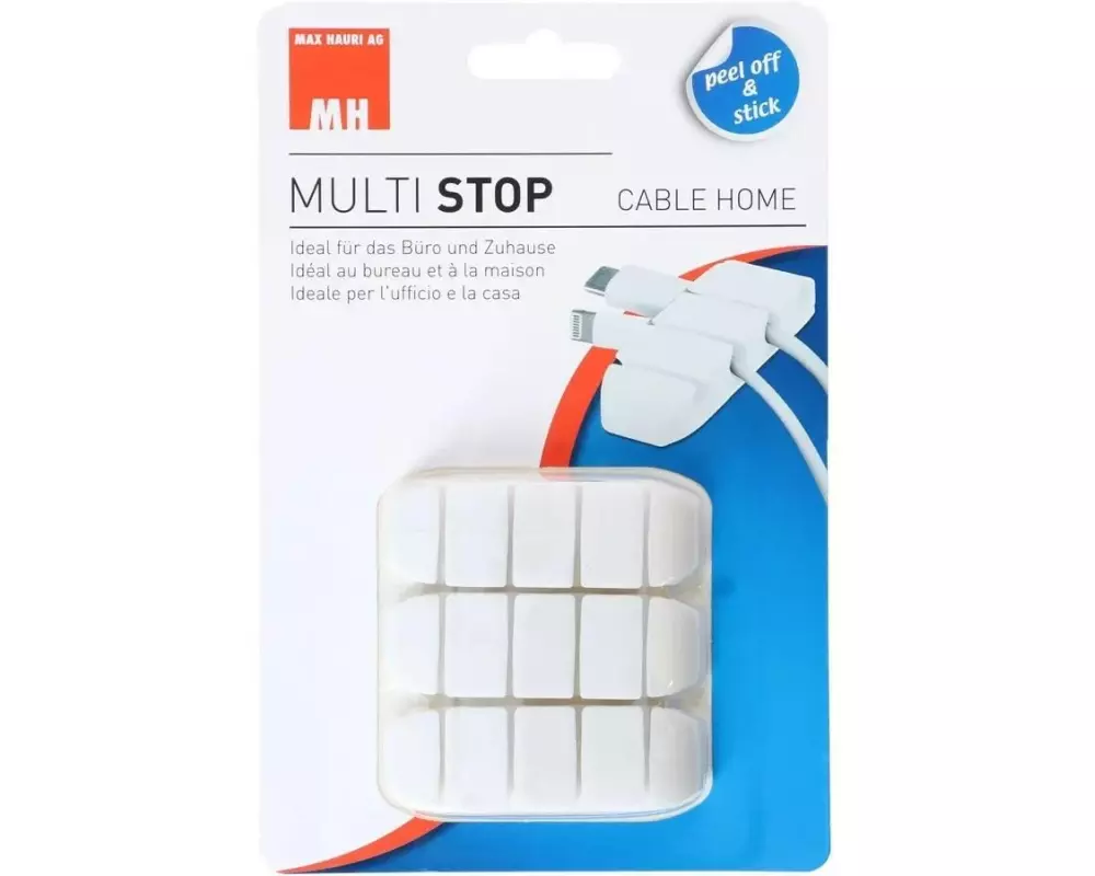 Max Hauri Kabel-Clip Multi, 3 Stück, Weiss
