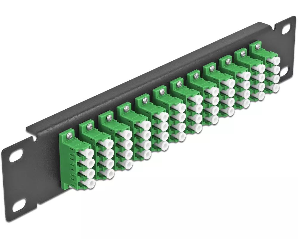 Delock Verteilerplatte 10″ LWL Patchpanel 12 Port LC Quad schwarz
