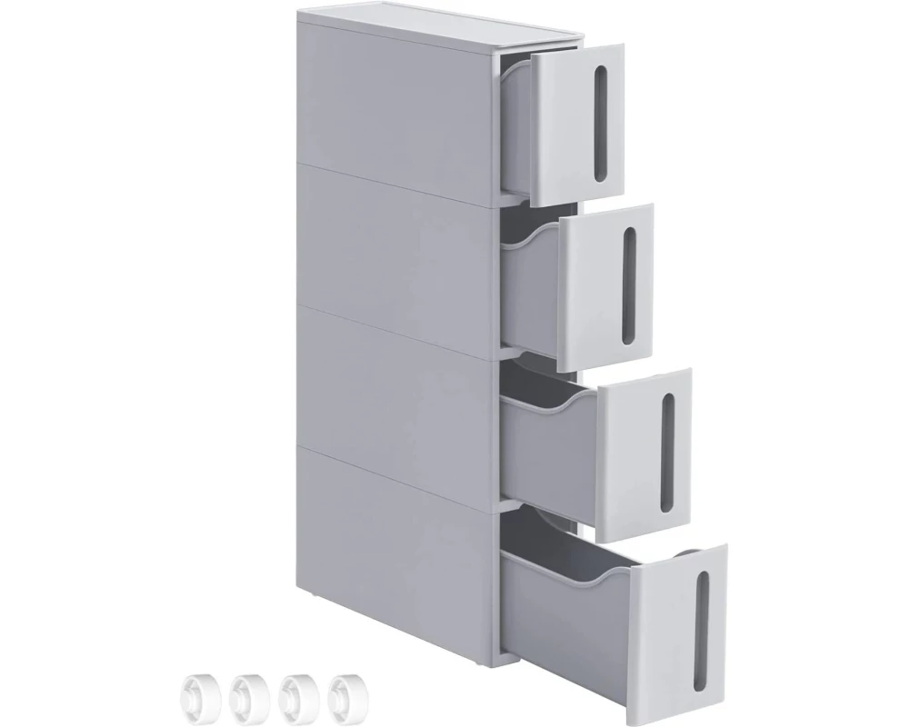 Songmics Nischenwagen mit Rädern 45.2 x 84 x 17.3 cm, Grau