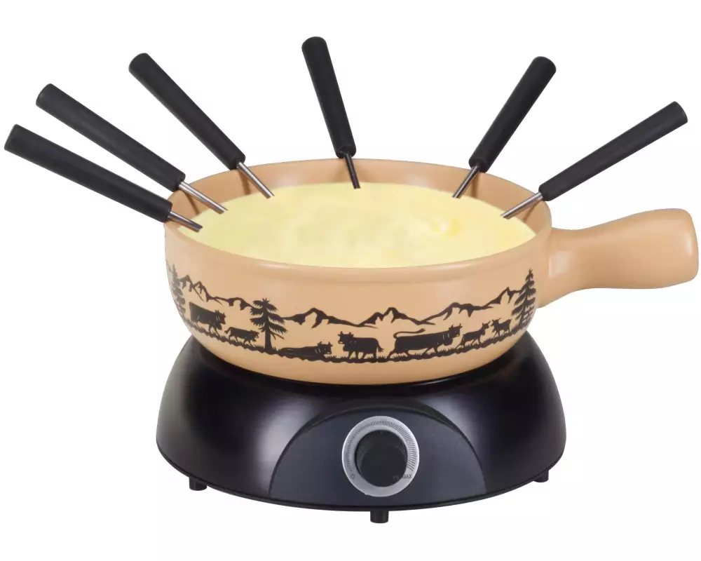 Nouvel Käsefondue-Set Scherenschnitt 8 Teile, Beige