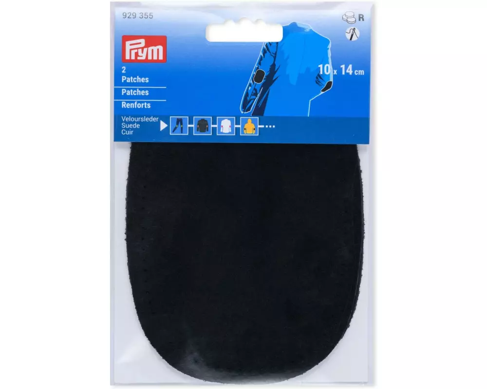 Prym Applikation 9.5 x 14.5 cm Lederimitat, Schwarz, 2 Stück