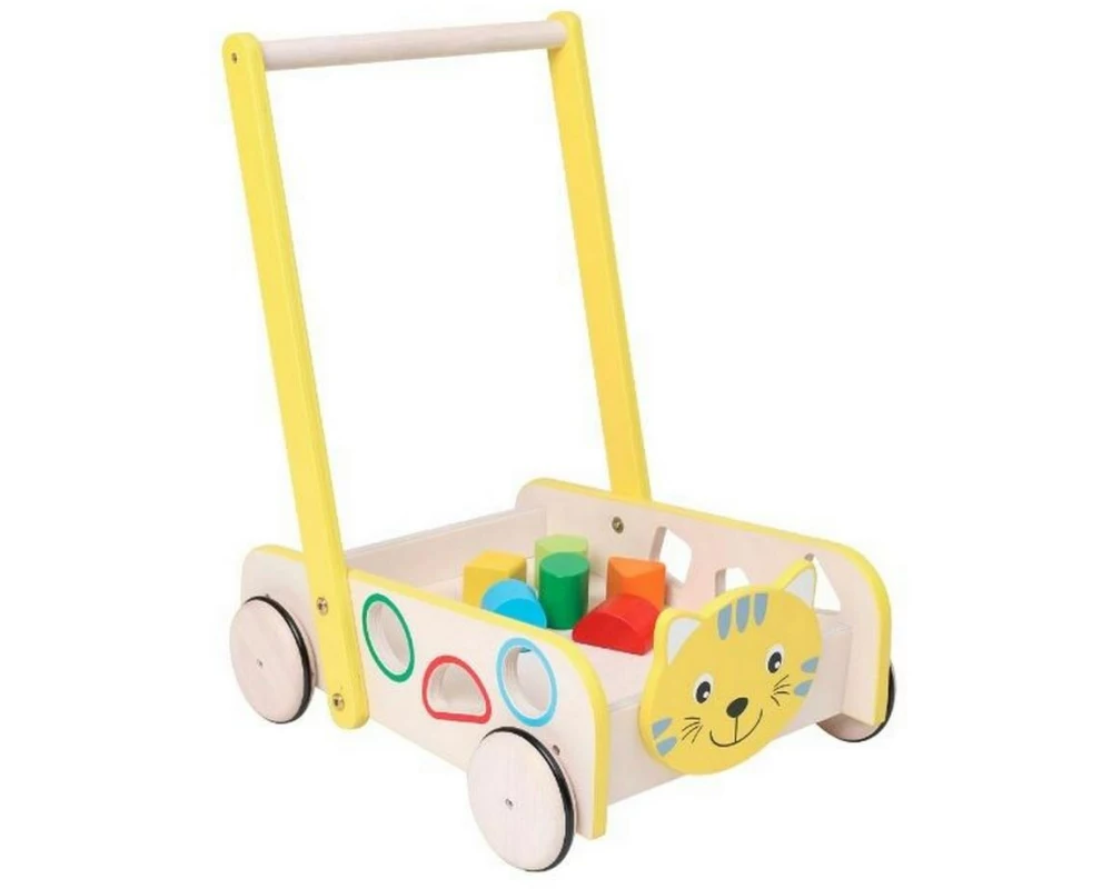 Spielba Holzspielwaren Baby Walker Katze mit Sortierspiel