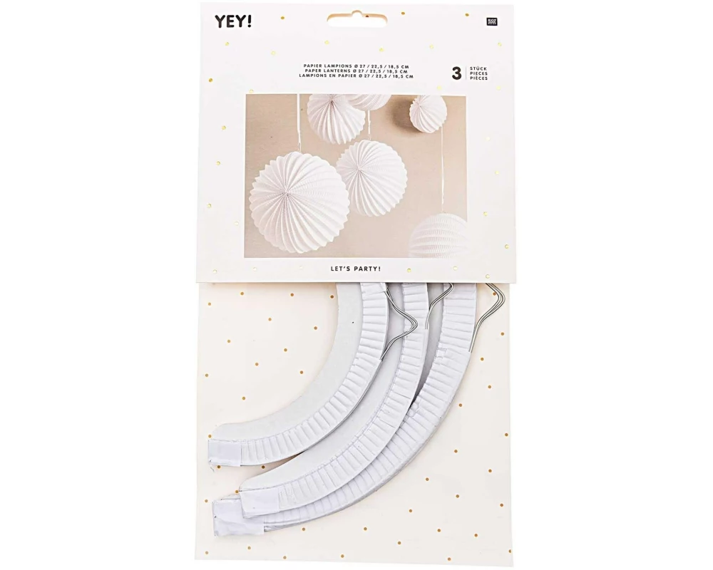 Rico Design Lampion 3-teilig, Weiss