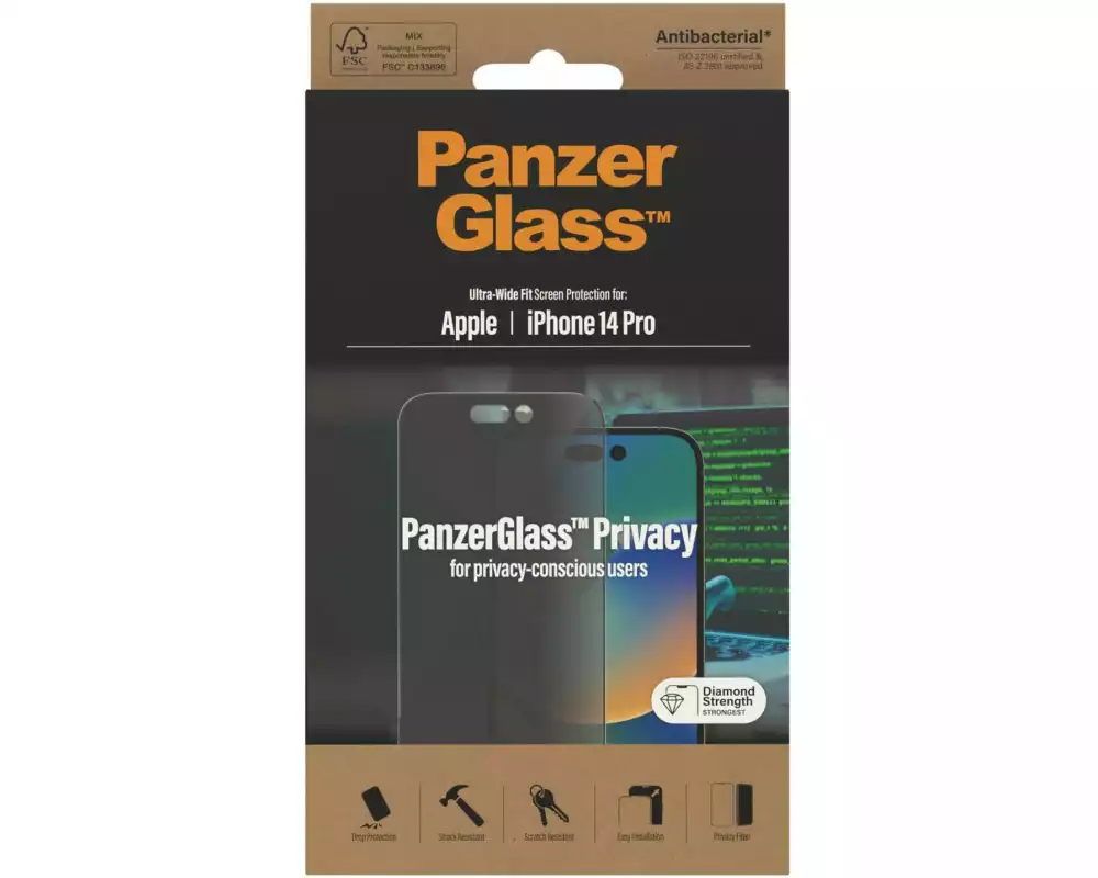 Panzerglass Displayschutz Ultra Wide Fit Privacy iPhone 14 Pro