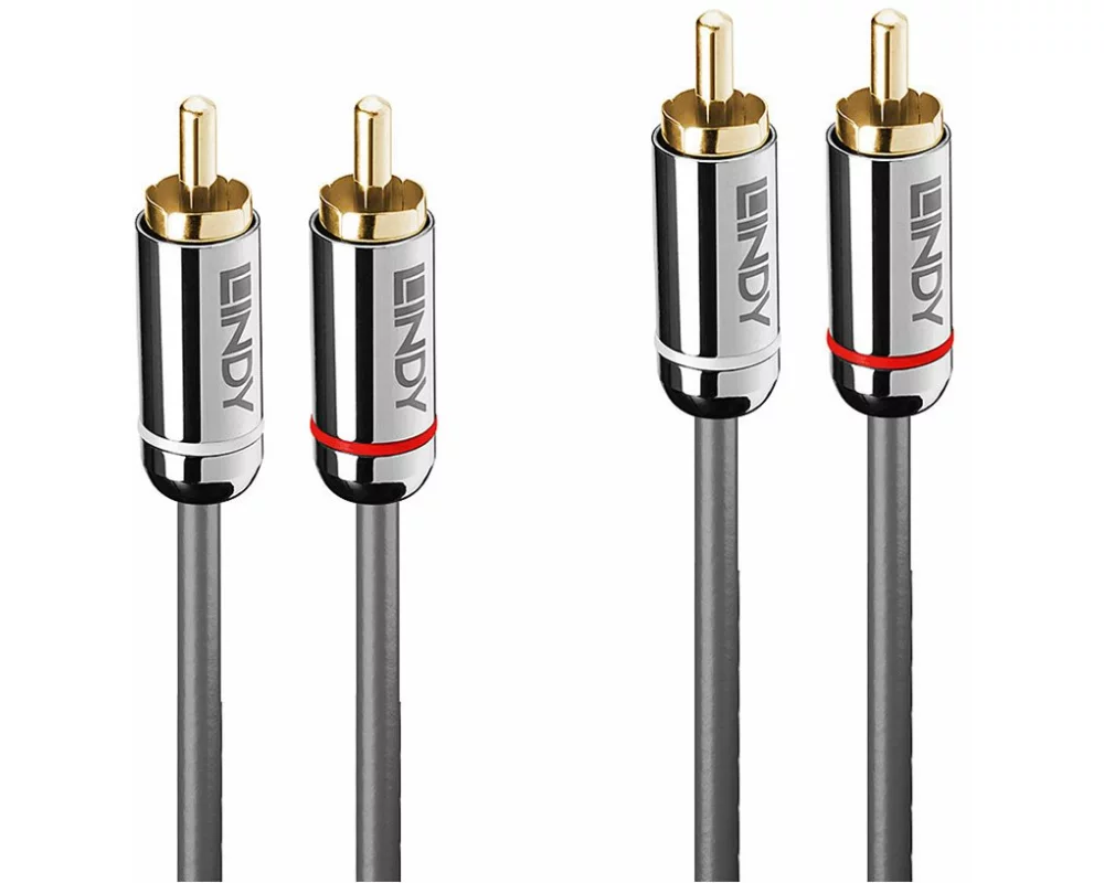 LINDY Cromo Line Audio Cable, Stereo, RCA-RCA, M-M, 1m, anthrazit
