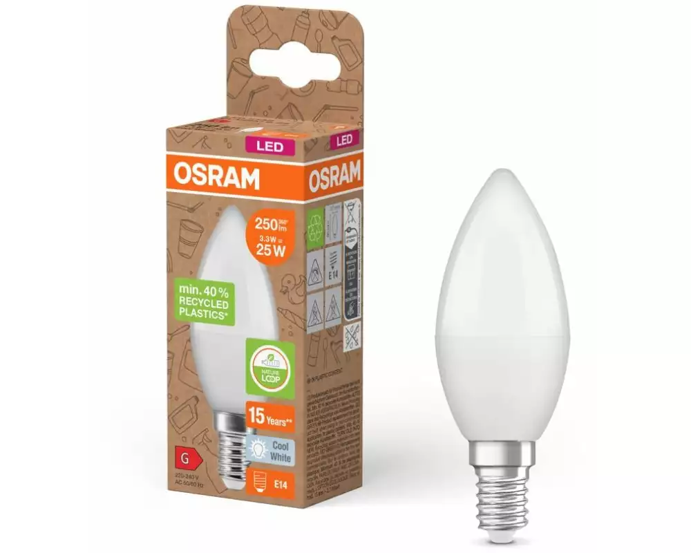 OSRAM LED PCR LAMPS WITH CLASSIC B 3.3W, E14, Neutralweiss (NW)