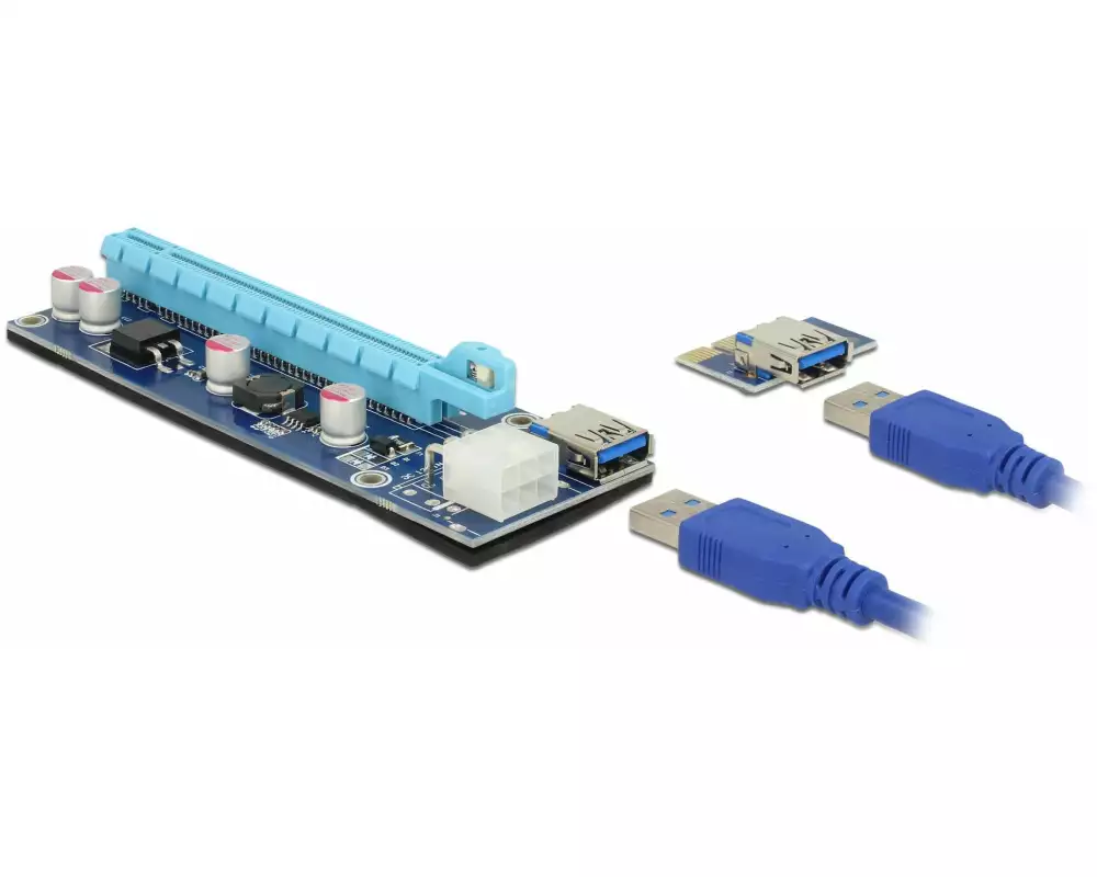 Delock PCI-E Riser Karte Crypto Mining PCIe x1 auf x16