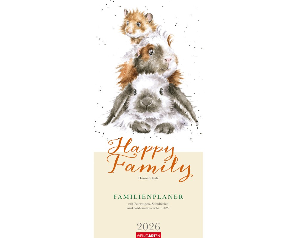 WEINGARTEN Familienplaner 2026 3312171+26 Happy Family 22 x 48 cm