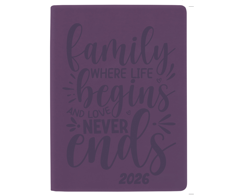 BIELLA Taschenagenda Memento 2026 825715420026U 1W/2S violett ML 10.1x14.2cm