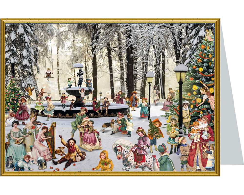 SELLMER Weihnachtskarte B6 99155 Verschneiter Brunnen