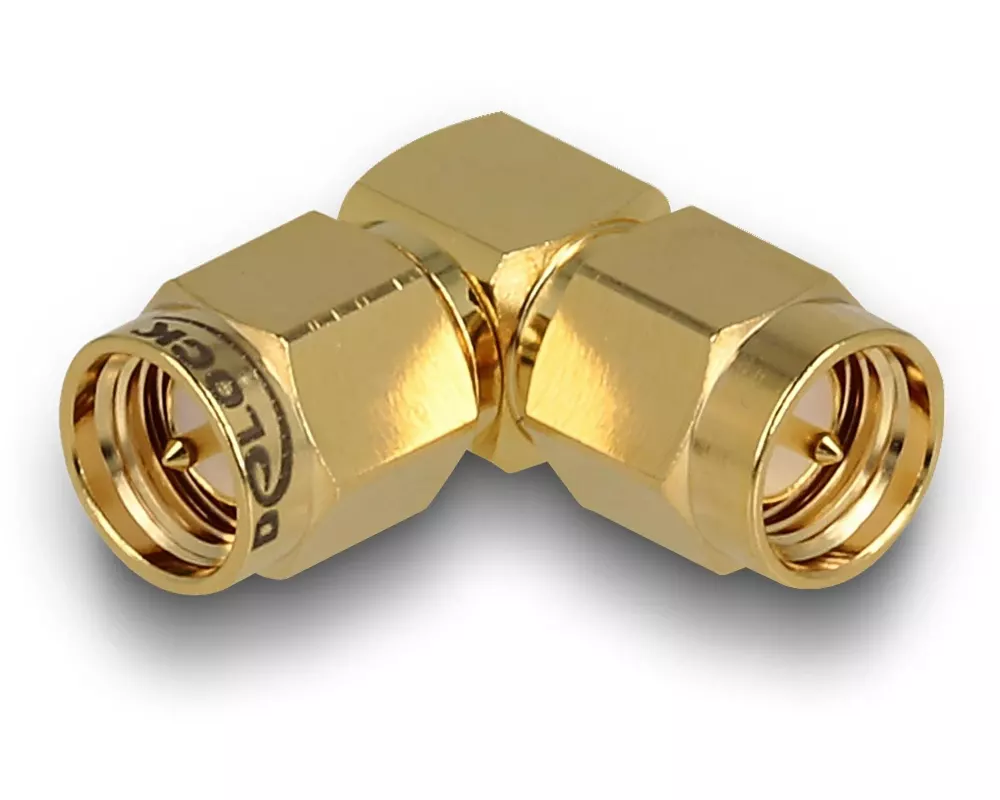 Delock Antennenadapter 90°, SMA Stecker (m) - SMA Stecker (m)