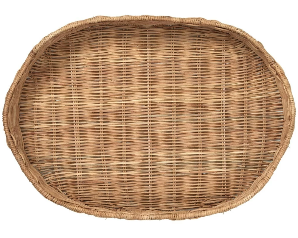 Broste Copenhagen Lola Oval, Rattan, Natur, 50 cm x 35 cm x 8 cm