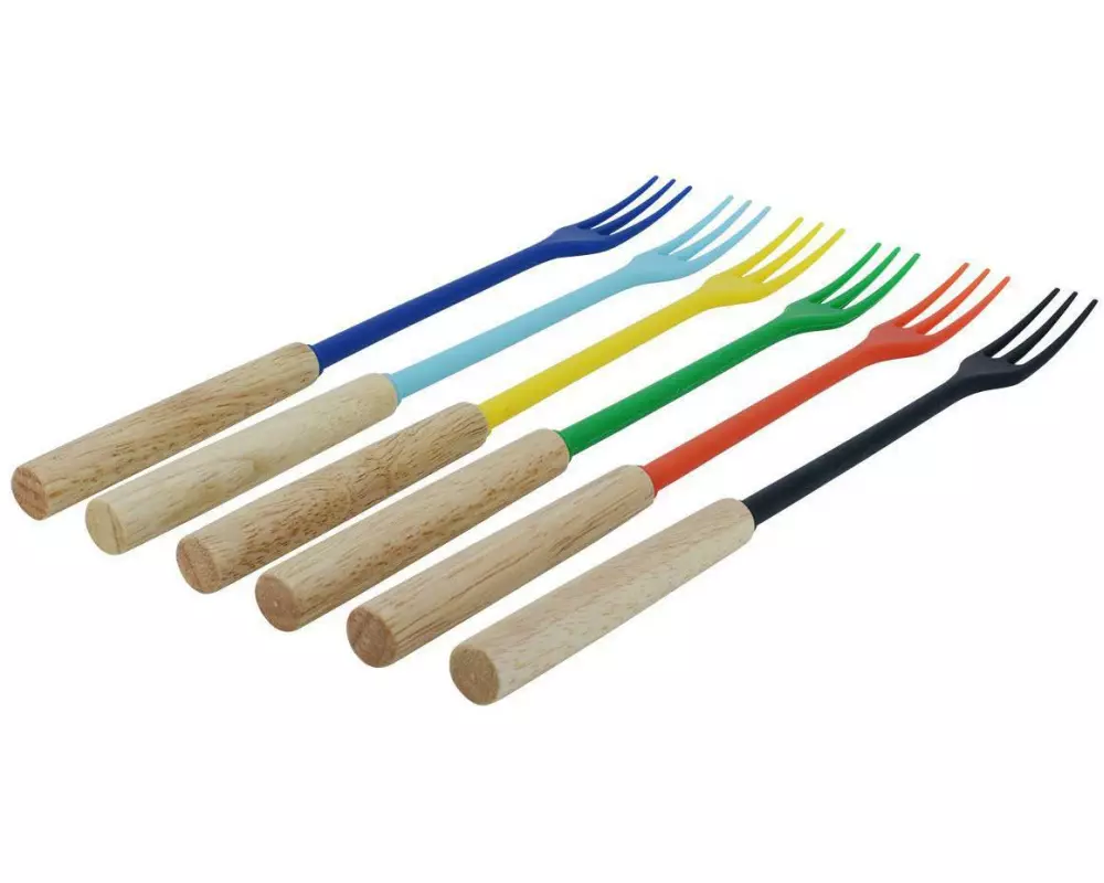 Kadastar Käsefonduegabel Protect Wood Colors 6 Personen