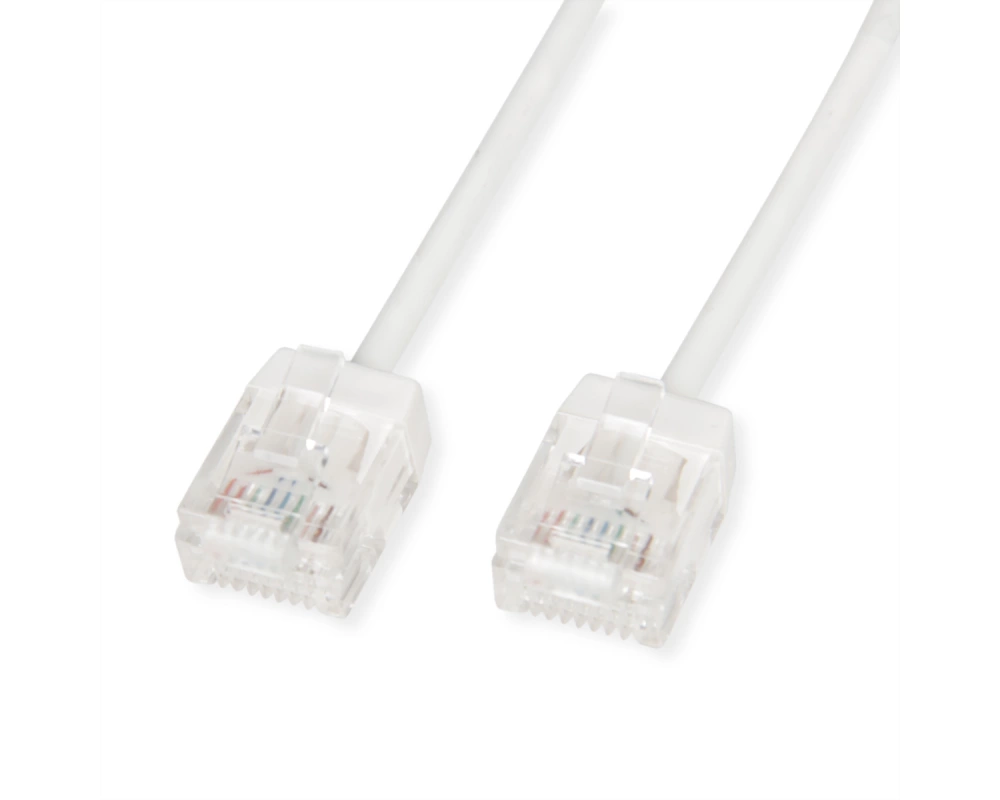 ROLINE UTP DataCenter Patchkabel Cat.6A (Class EA), LSOH, slim, extra kurzer Stecker, weiß, 0,5 m