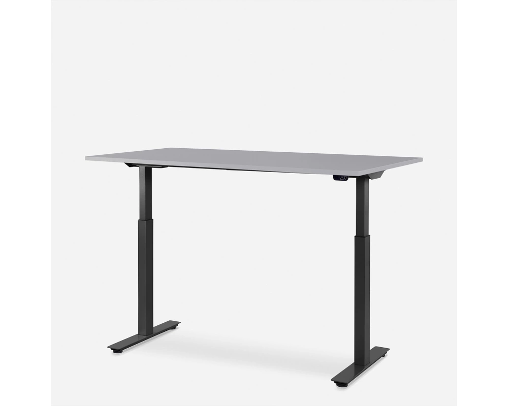 WRK21 Schreibtisch Smart 160 x 80 cm, Höhenverstellbar, Grau Uni / Schwarz