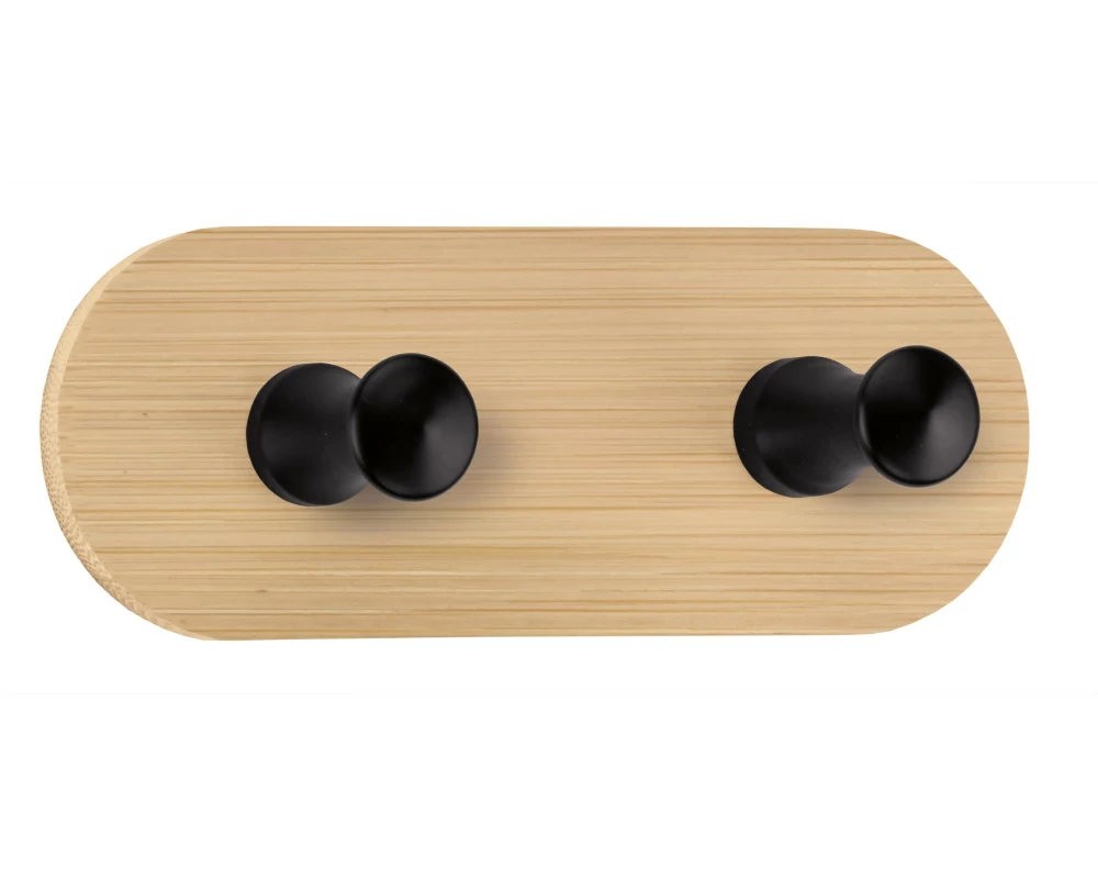 Kleine Wolke Wandgarderobe Bamboo Hook Duo 12 cm x 4.5 cm, Beige